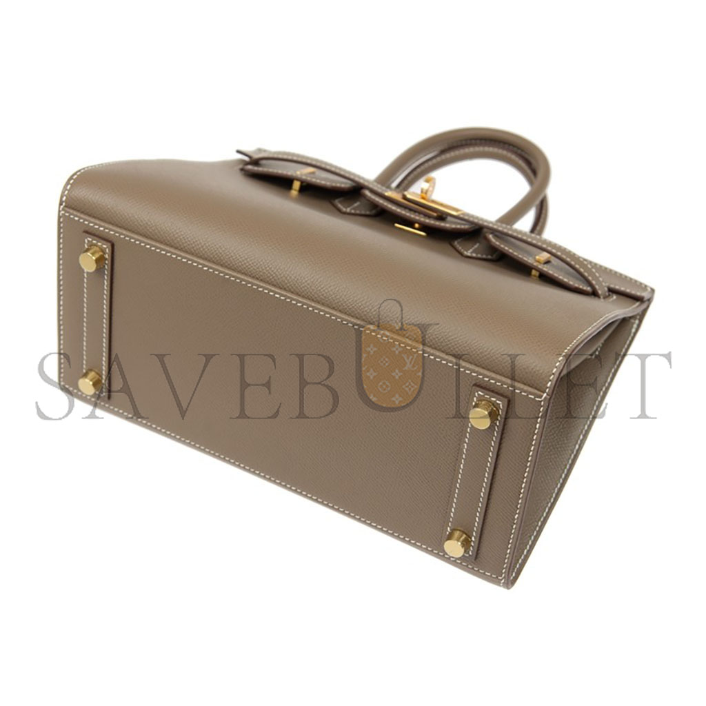 H**mes birkin 30 epsom leather elephant grey gold buckle handbag h028369cc18 (30*23*15cm)